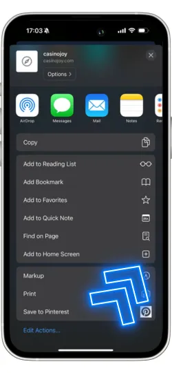 Select Add to Home Screen