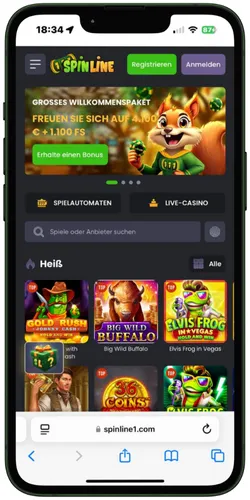 Spinline Website teilen Screenshot