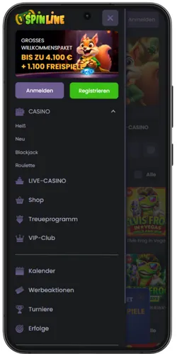 Locate app button in menu