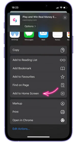 Add home screen