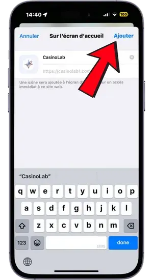 Nommer et valider l’application iOS