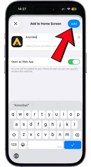 Nombrar la app y confirmar en iOS