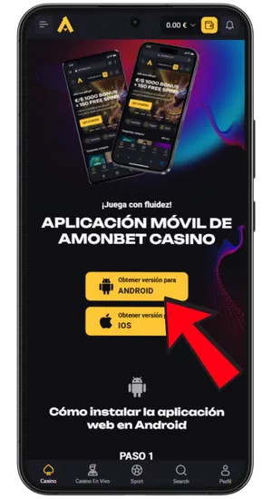 Página principal del casino