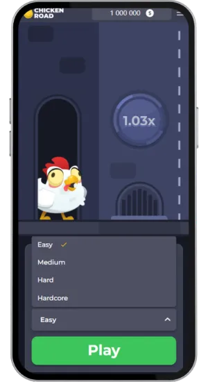 Moeilijkheidsgraadmenu van Chicken Road