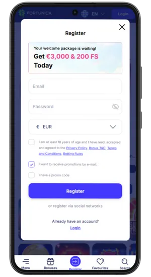 Downloadknop voor Chicken Road-game in het menu