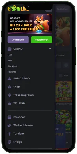 Menu offnen und Teilen auswahlen