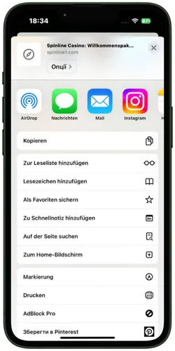 Zum Home Bildschirm hinzufugen auswahlen
