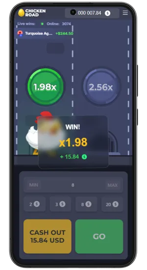 Collegamento Chicken Road sulla schermata home Android
