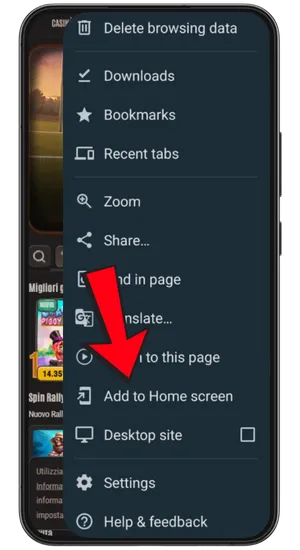 Icona menu tre punti di Chrome su Android Chicken Road